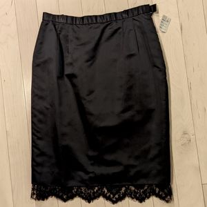 Vintage Oscar de la Renta vintage satin and lace skirt
